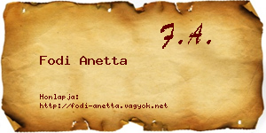 Fodi Anetta névjegykártya